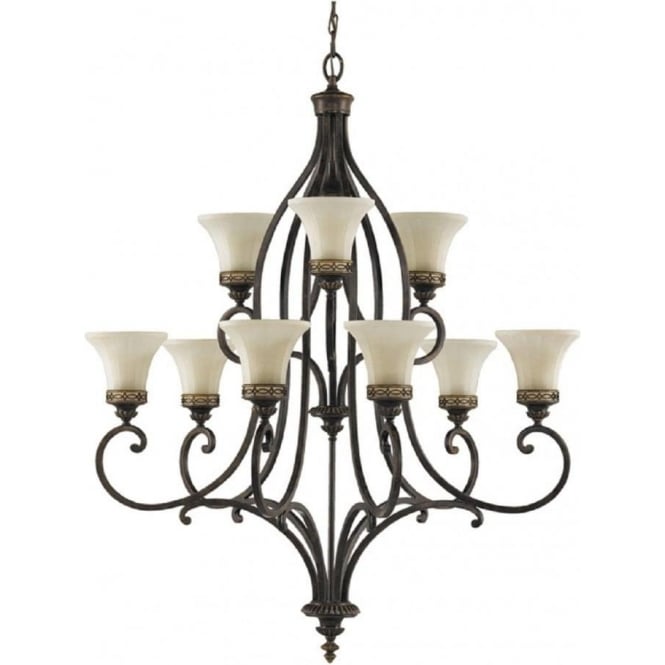 DRAWING ROOM large 9 light multi tier traditional chandelier
