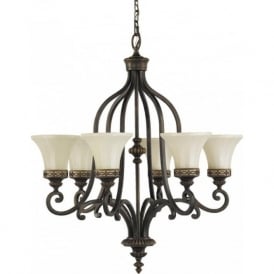 DRAWING ROOM traditional 6 light Edwardian chandelier