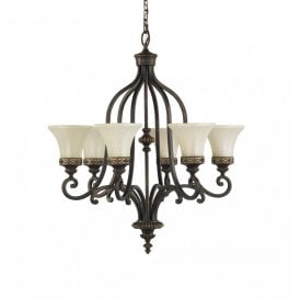 DRAWING ROOM traditional 6 light Edwardian chandelier