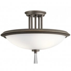 DREYFUS classic 3 light bronze semi-flush ceiling light