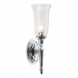 DRYDEN IP44 bathroom wall light, traditional chrome finish