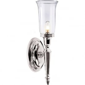 DRYDEN IP44 bathroom wall light, traditional nickel finish