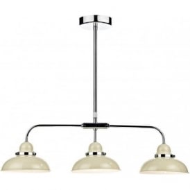 DYNAMO 3 light bar pendant in cream and chrome