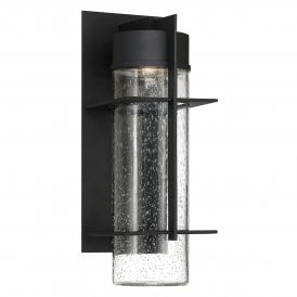 black and glass outdoor wall light IP44 LED