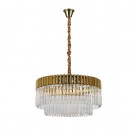 Large gold and crystal chandelier 
