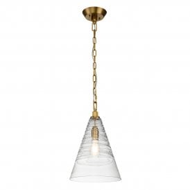 Elmore single brass pendant