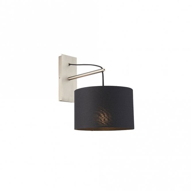 ELONGATE Wall Light In Matt Nickel With Black Shade