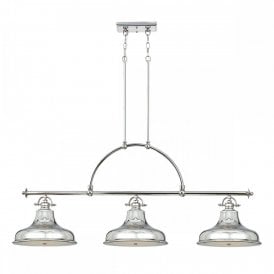 EMERY kitchen island ceiling pendant with 3 lights - silver
