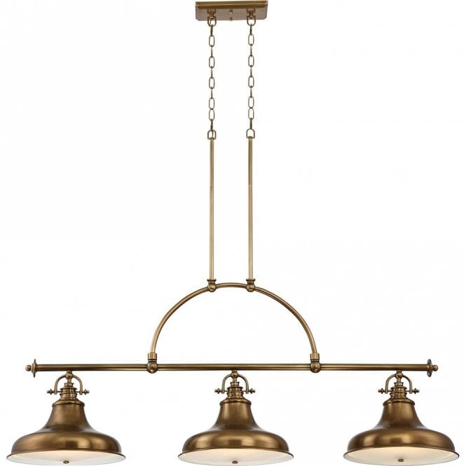 EMERY kitchen island ceiling pendant with 3 lights - weathered brass