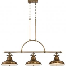 EMERY kitchen island ceiling pendant with 3 lights - weathered brass