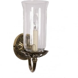 EMPIRE Edwardian or Victorian wall light with storm glass shade