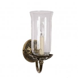 EMPIRE Edwardian or Victorian wall light with storm glass shade