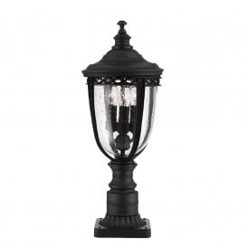 ENGLISH BRIDLE black garden gate post light - medium