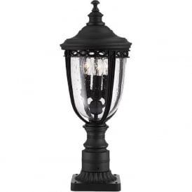 ENGLISH BRIDLE black garden gate post light - medium