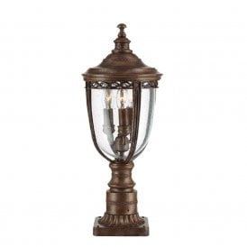 ENGLISH BRIDLE bronze garden gate post light - medium