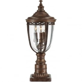 ENGLISH BRIDLE bronze garden gate post light - medium