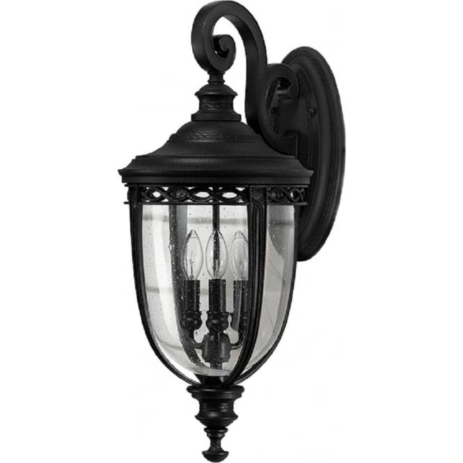 ENGLISH BRIDLE traditional black exterior wall light - large