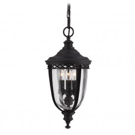 ENGLISH BRIDLE traditional black hanging porch lantern - medium