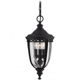 ENGLISH BRIDLE traditional black hanging porch lantern - medium