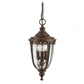 ENGLISH BRIDLE traditional bronze hanging porch lantern - medium