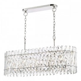 polished nickel and crystal bar pendant