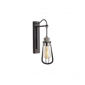 ESQUIRE Black Chrome Knurled Wall Light