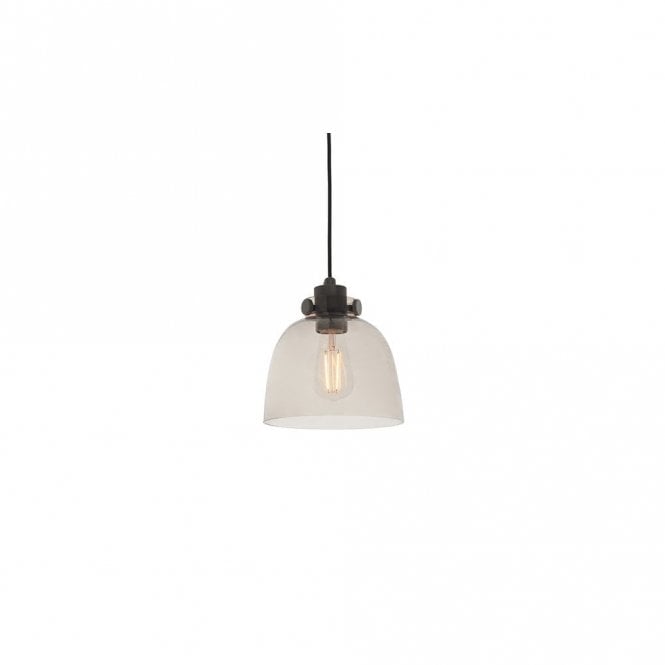 ESQUIRE Black Chrome With Smoke Grey Tinted Glass Pendant Light
