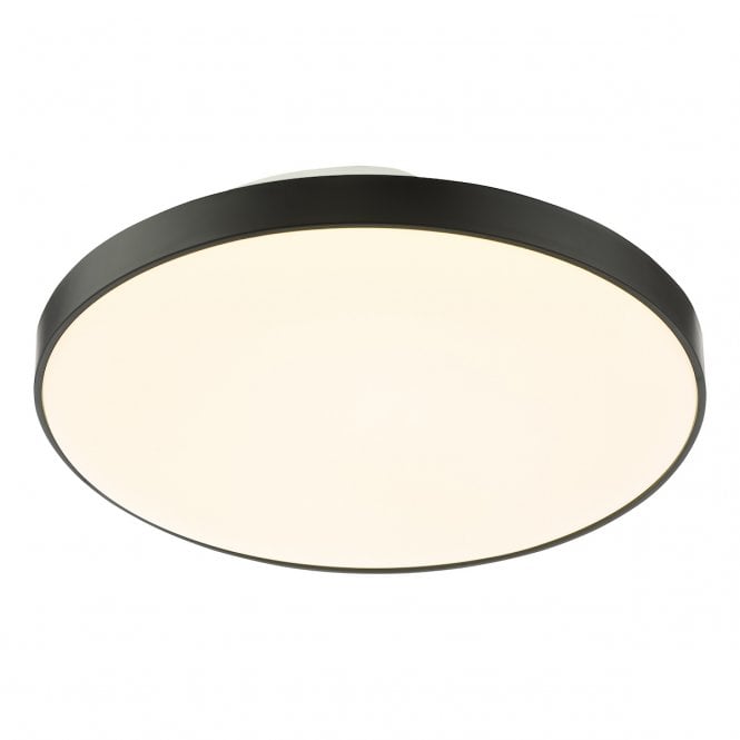 Essien IP44 Bathroom Flush Ceiling Light Black LED