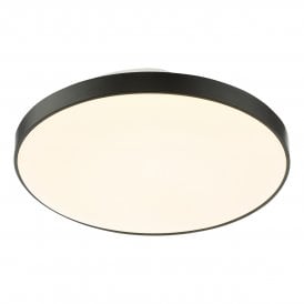 Bathroom flush ceiling light in black
