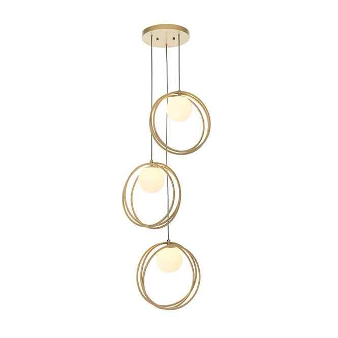 ETERNAL Loop Brushed Gold Multi Pendant Light