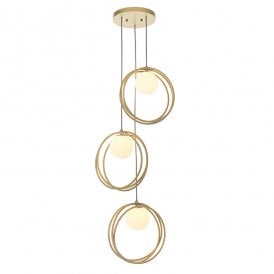 ETERNAL Loop Brushed Gold Multi Pendant Light