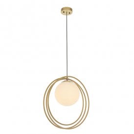 ETERNAL Loop With Brushed Gold Single Pendant Light