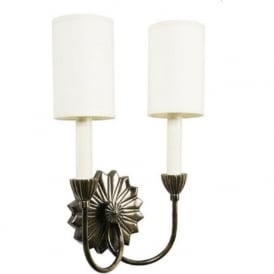 E'TOILE traditional double wall sconce with ivory shades