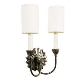 E'TOILE traditional double wall sconce with ivory shades