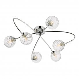 6 light semi flush chrome 