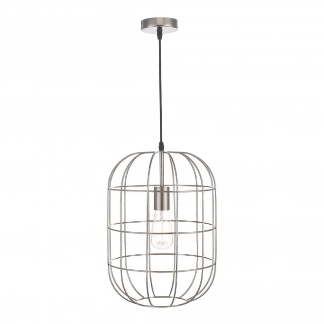 EUDORA satin nickel wire cage ceiling pendant