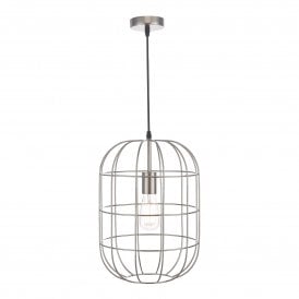 EUDORA satin nickel wire cage ceiling pendant
