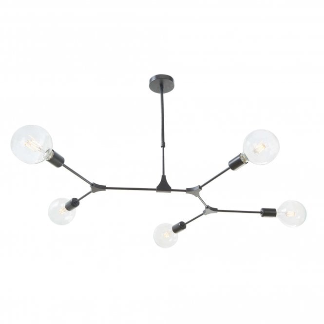 EUPHEMIA semi-flush black industiral design ceiling light for using with exposed bulbs