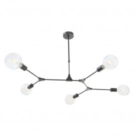 EUPHEMIA semi-flush black industiral design ceiling light for using with exposed bulbs