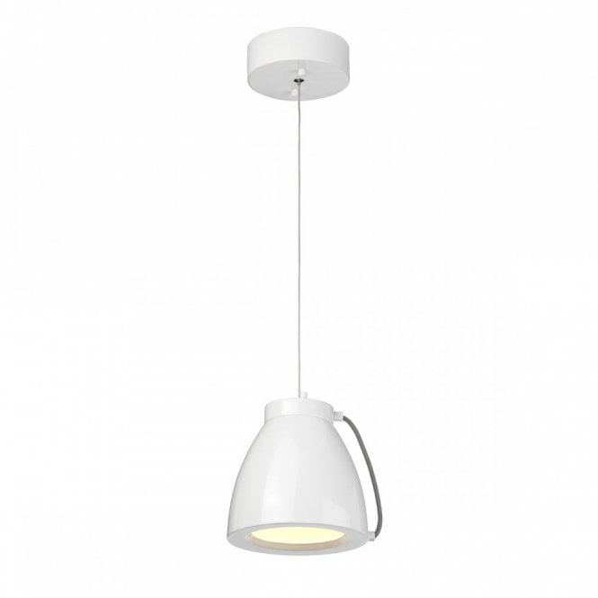 EUROPA contemporary white painted LED ceiling pendant - small