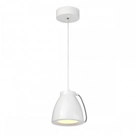 EUROPA contemporary white painted LED ceiling pendant - small
