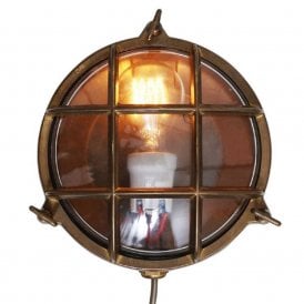 EVANDER Marine Bulkhead Wall Light in Antique Brass