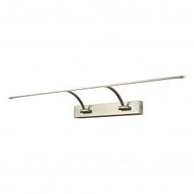 EXHIBITION LED extra long twin arm satin nickel picture light