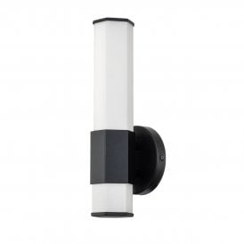 Facet black wall light IP44