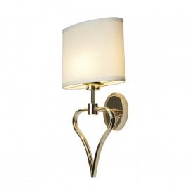 FALMOUTH IP44 heart shaped bathroom wall light with white shade