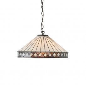 FARGO Art Deco Style Tiffany ceiling pendant light, large
