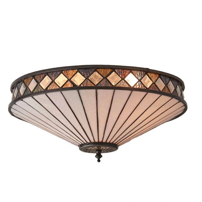 FARGO Tiffany Art Deco flush fitting ceiling light