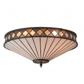 FARGO Tiffany Art Deco flush fitting ceiling light