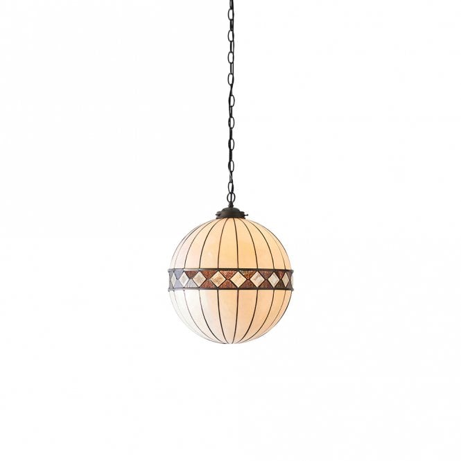 FARGO Tiffany Art Deco globe ceiling pendant light - large