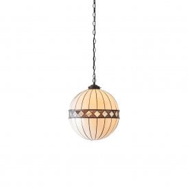FARGO Tiffany Art Deco globe ceiling pendant light - large